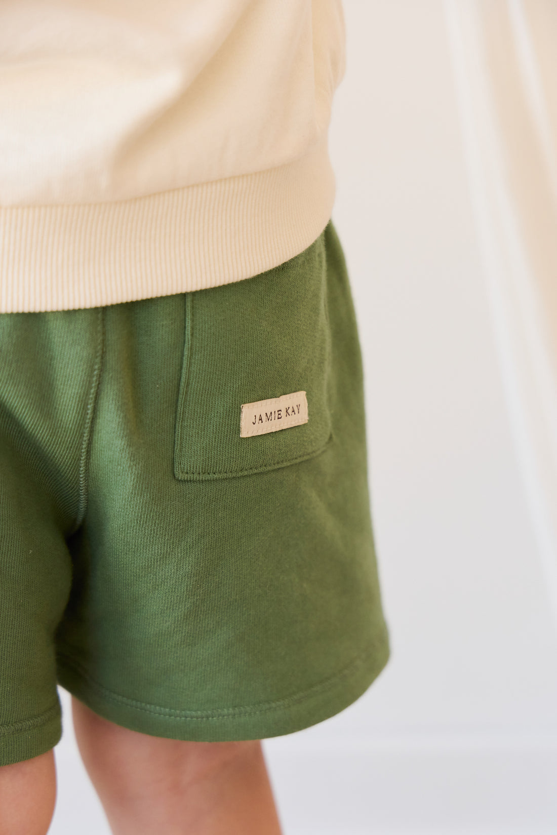 Organic Cotton Jalen Short - Snow Pea Childrens Short from Jamie Kay NZ
