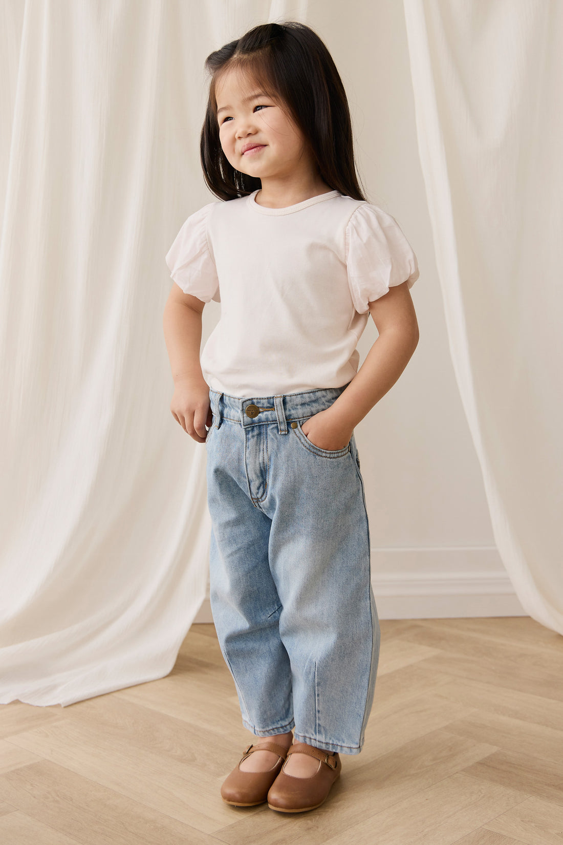 Pima Cotton Myla Top - Blushed Rose Childrens Top from Jamie Kay NZ