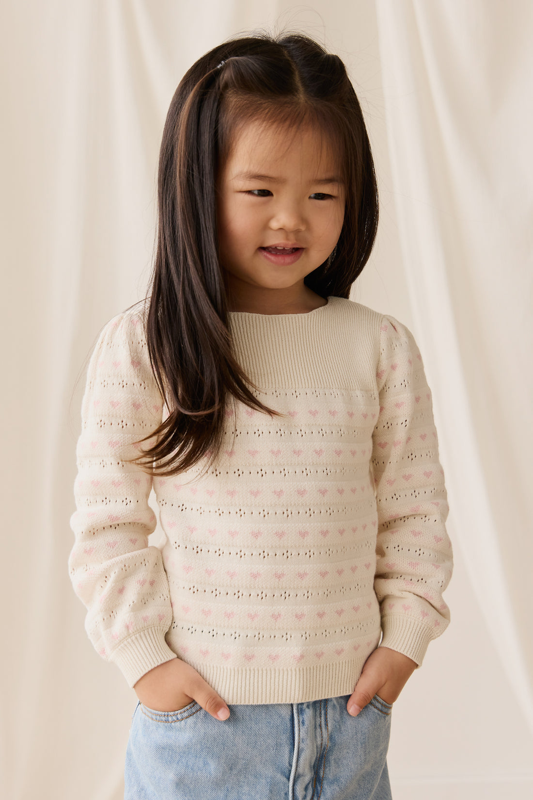 Norah Jumper - Norah Jacquard Tofu Childrens Top from Jamie Kay NZ