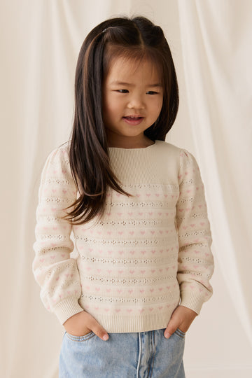Norah Jumper - Norah Jacquard Tofu Childrens Top from Jamie Kay NZ