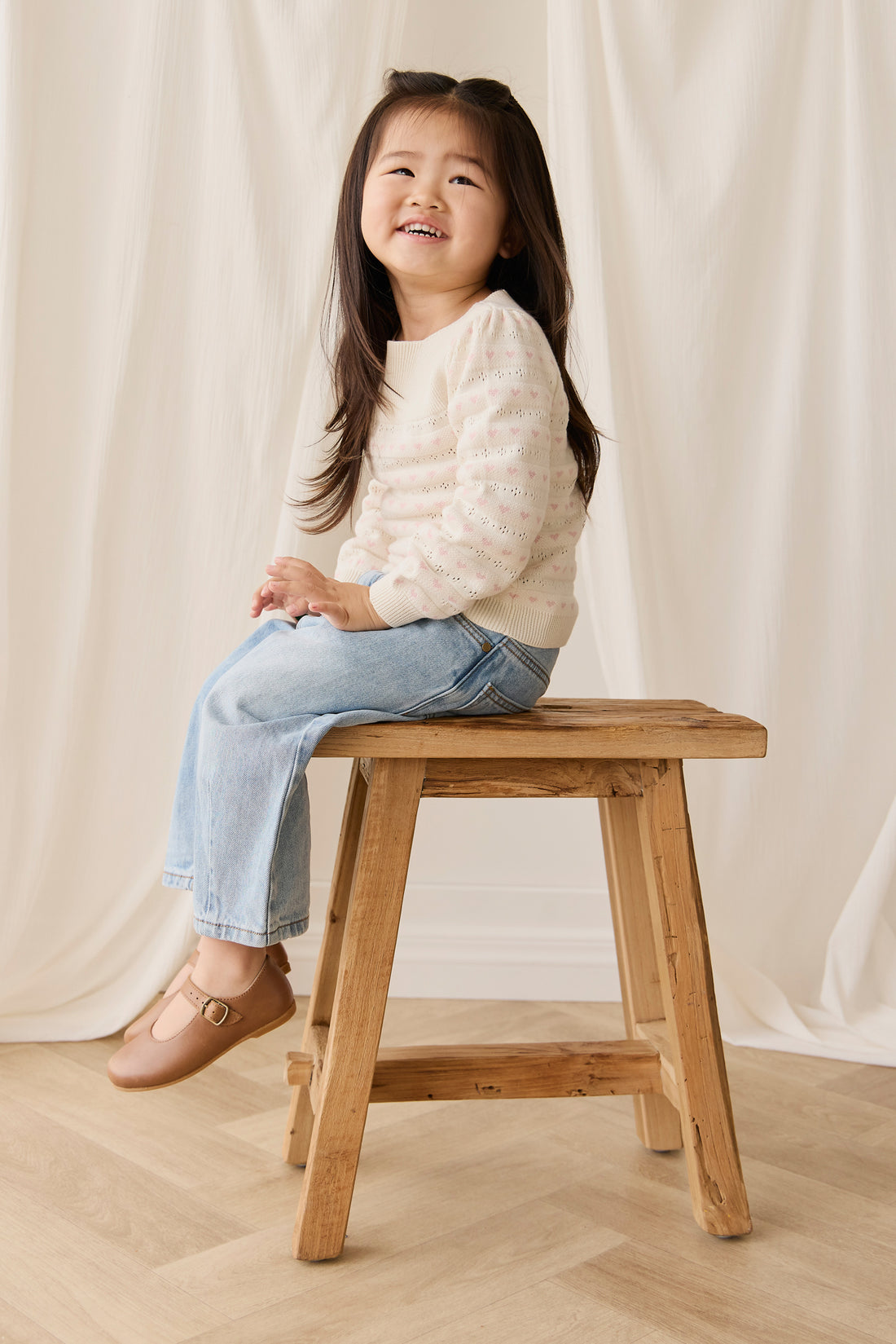 Norah Jumper - Norah Jacquard Tofu Childrens Top from Jamie Kay NZ