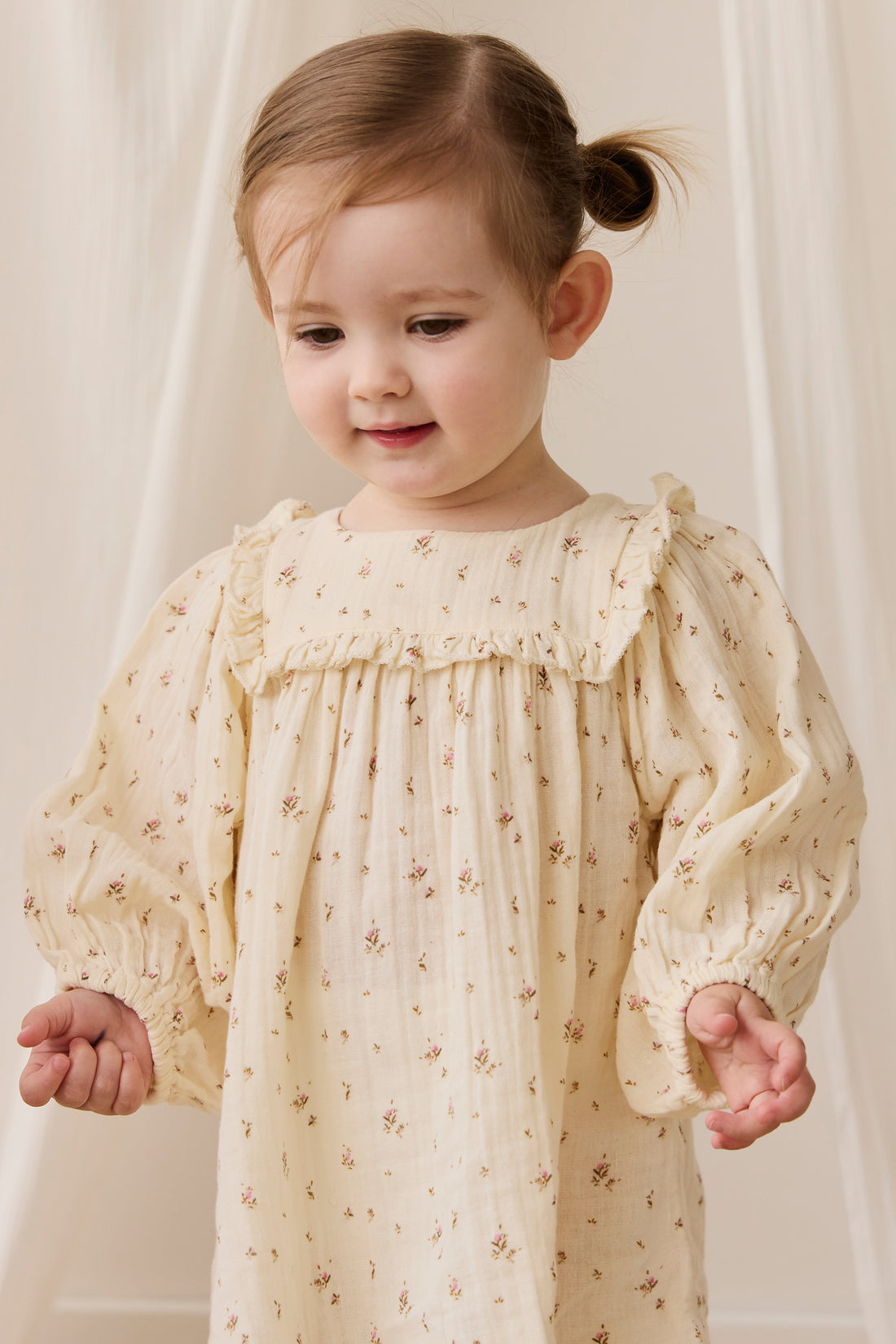 Organic Cotton Muslin Amira Dress - Dina Antique Childrens Dress from Jamie Kay NZ