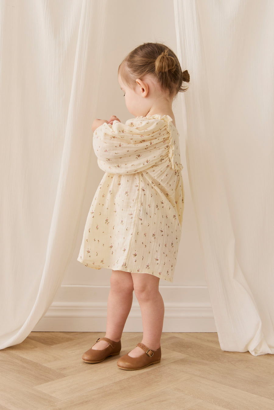 Organic Cotton Muslin Amira Dress - Dina Antique Childrens Dress from Jamie Kay NZ