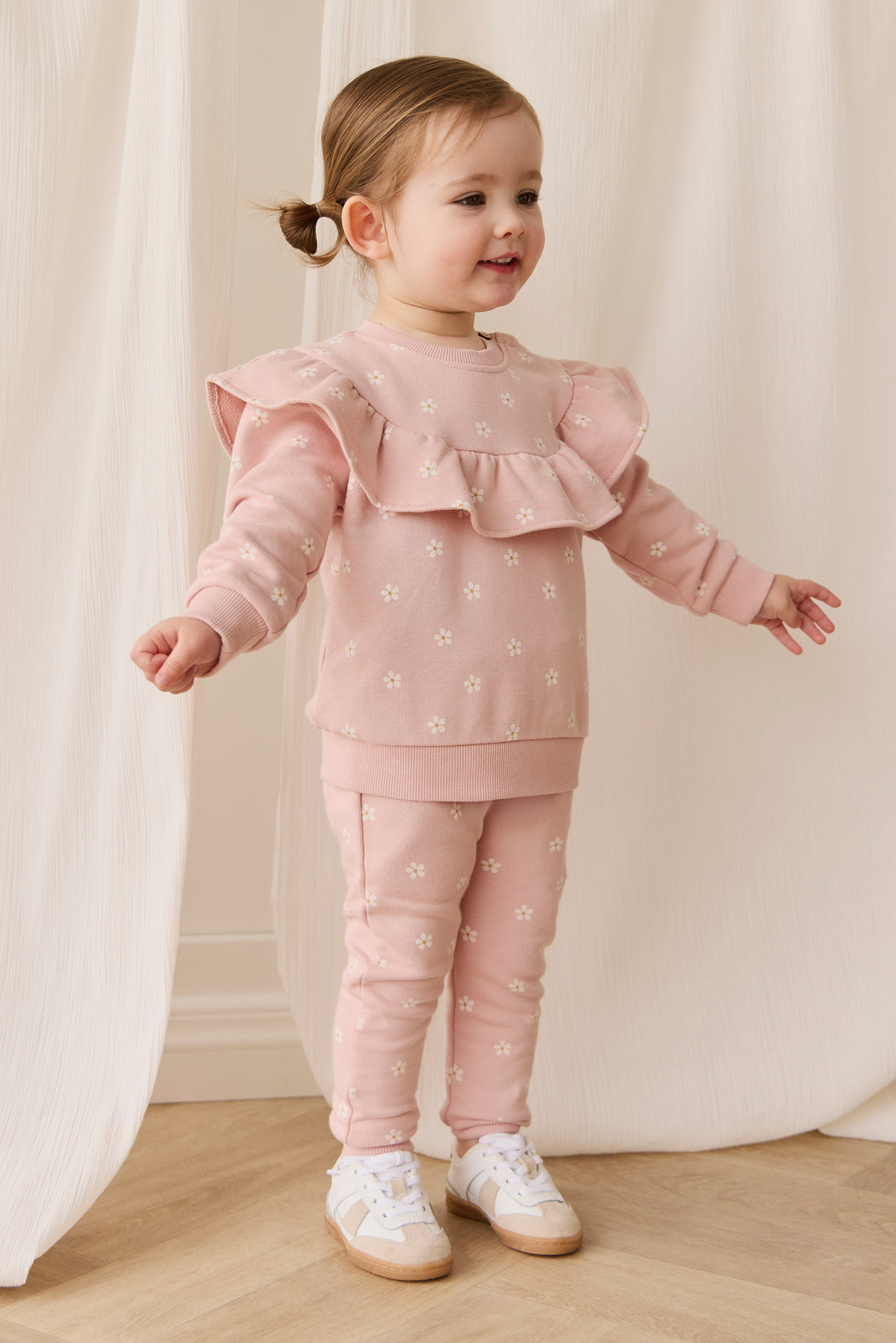 Organic Cotton Lilith Track Pant - Josie Floral Childrens Pant from Jamie Kay NZ