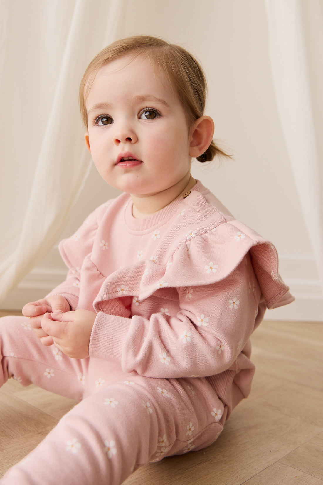 Organic Cotton Lilith Track Pant - Josie Floral Childrens Pant from Jamie Kay NZ