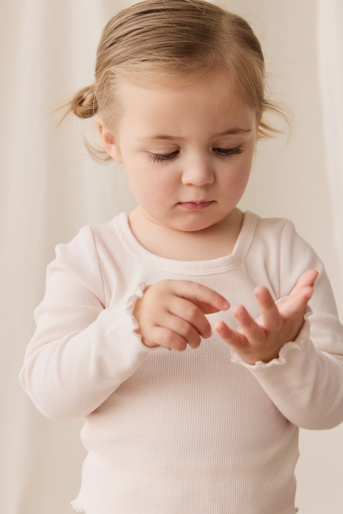 Cotton Fine Rib Agathe Top - Blushed Rose Childrens Top from Jamie Kay NZ