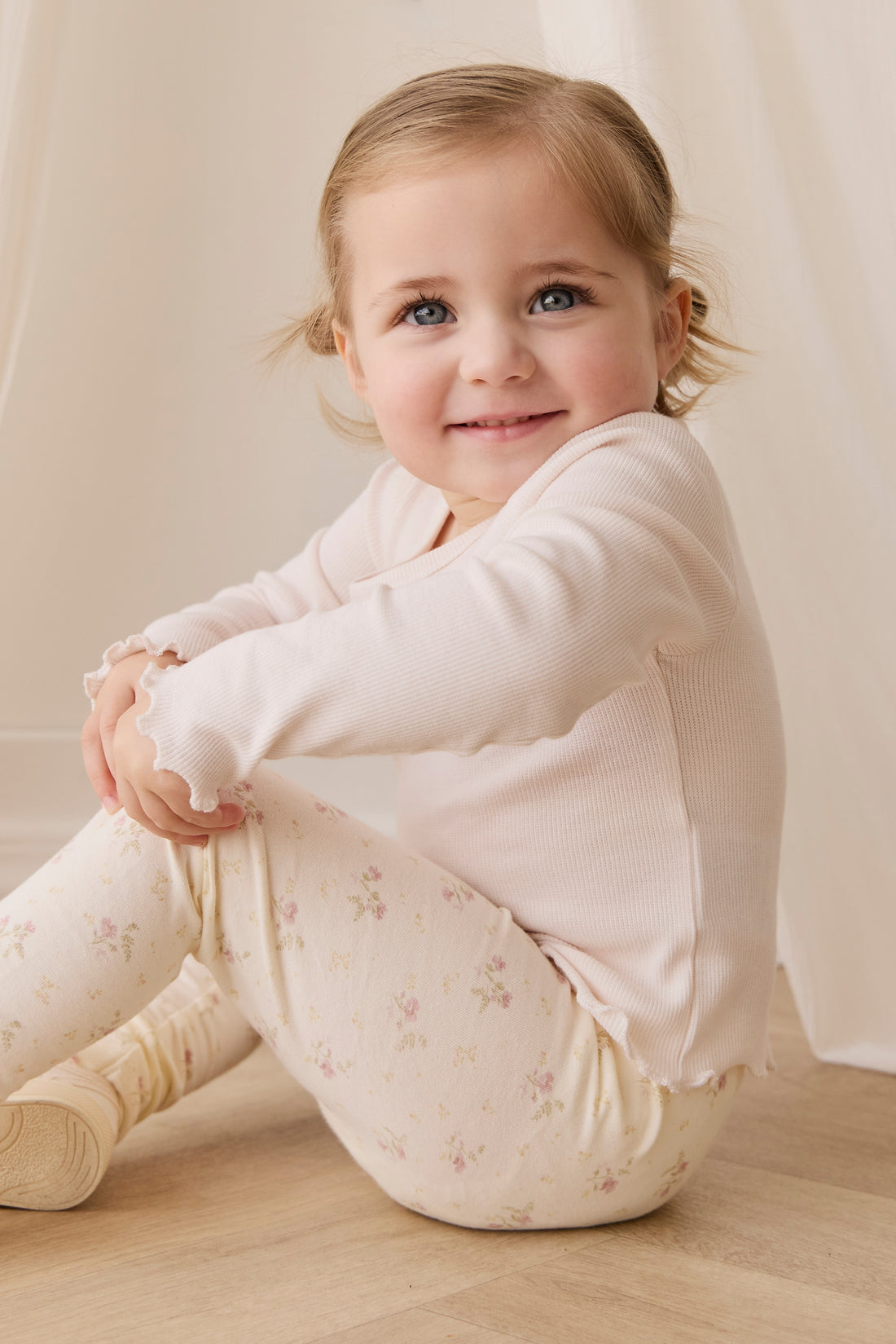 Organic Cotton Everyday Legging - Thelma Parchment Childrens Legging from Jamie Kay NZ