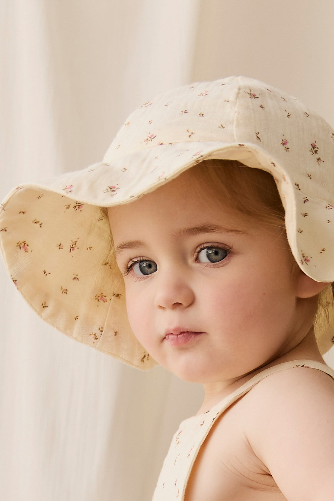 Organic Cotton Muslin Noelle Hat - Dina Antique Childrens Hat from Jamie Kay NZ