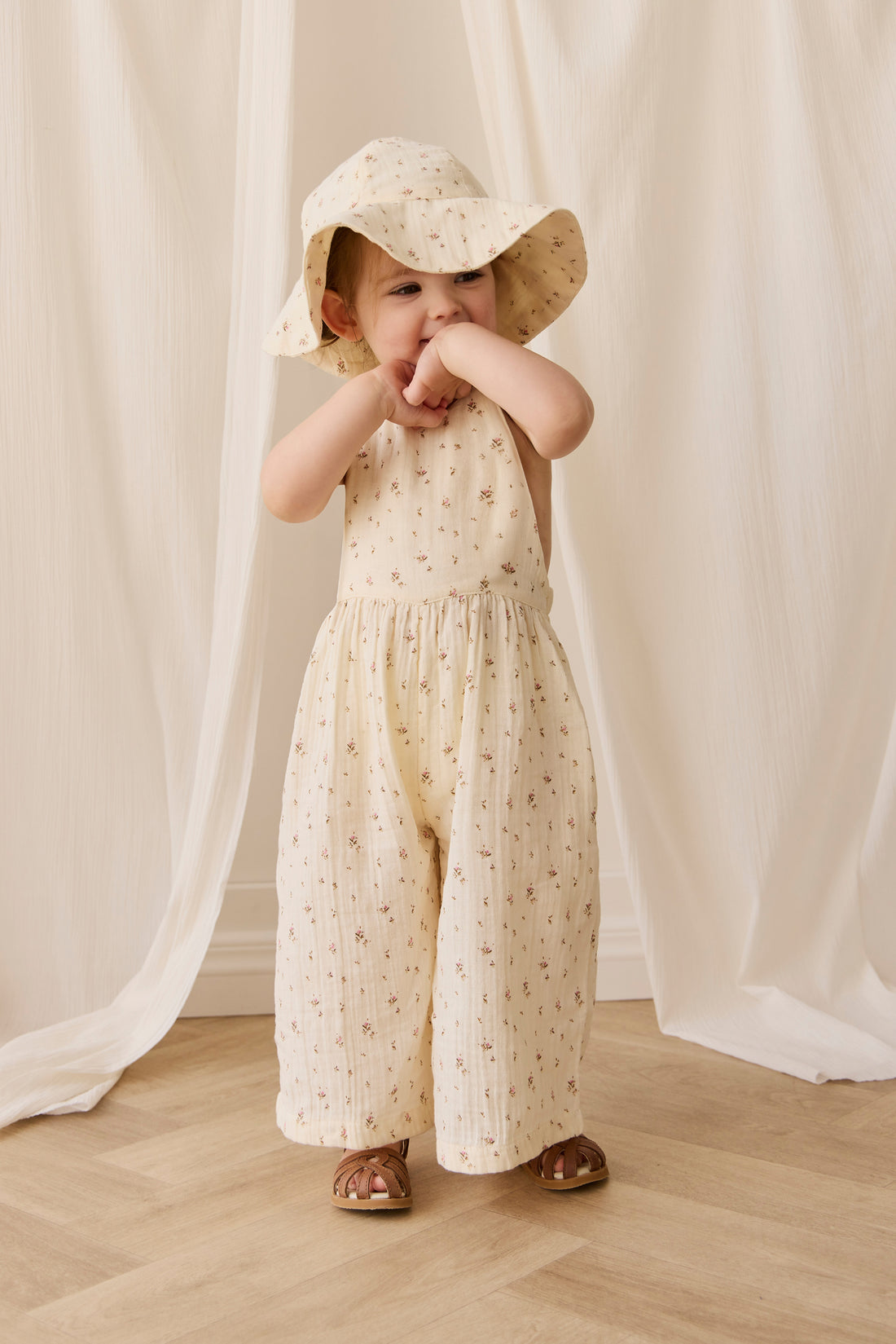 Organic Cotton Muslin Lana Jumpsuit - Dina Antique Childrens Jumpsuit from Jamie Kay NZ