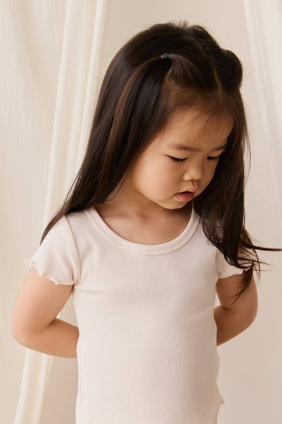 Cotton Fine Rib Ines Top - Blushed Rose Childrens Top from Jamie Kay NZ