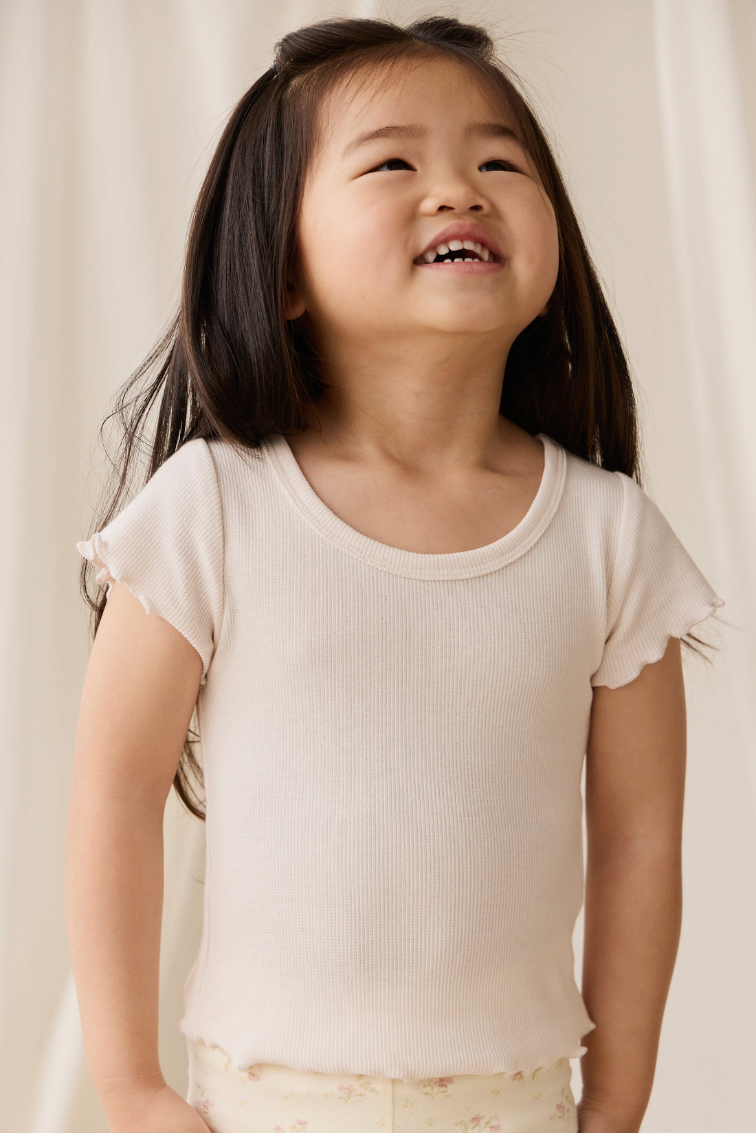 Cotton Fine Rib Ines Top - Blushed Rose Childrens Top from Jamie Kay NZ