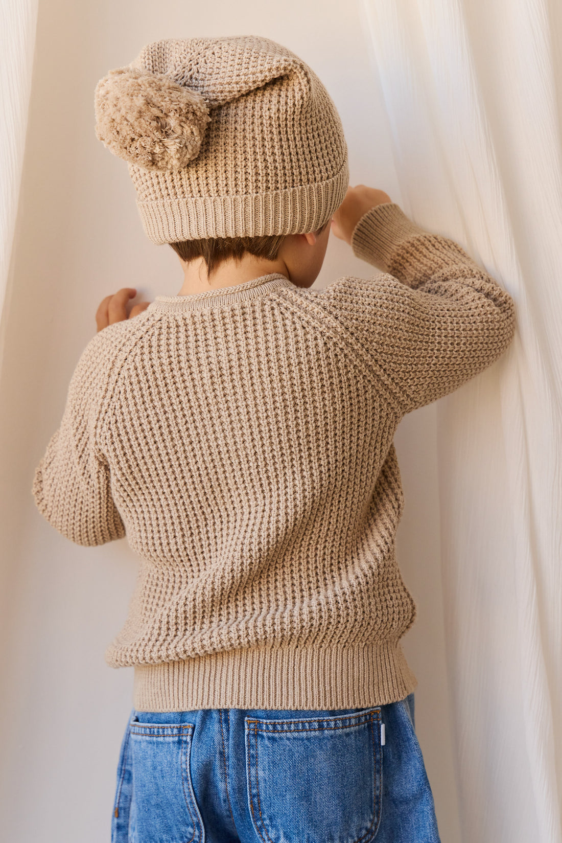 Lane Beanie - Sand Dune Marle Childrens Beanie from Jamie Kay NZ