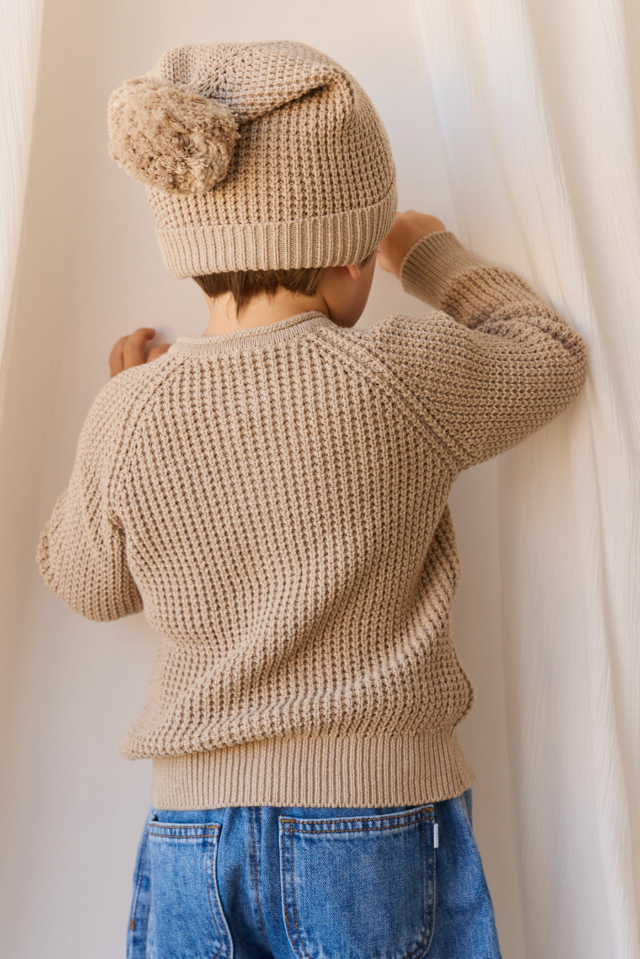 Lane Beanie - Sand Dune Marle Childrens Beanie from Jamie Kay NZ