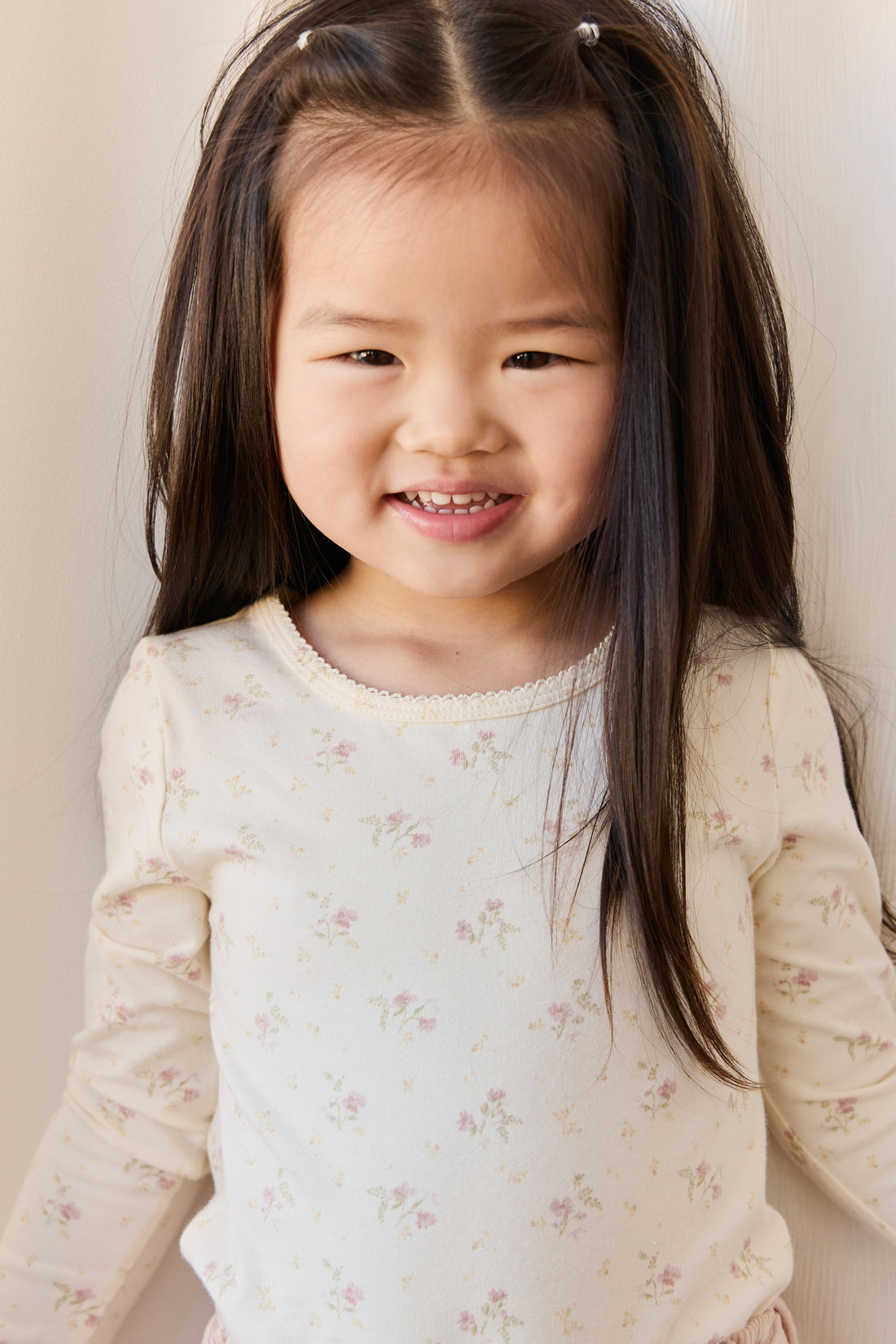 Organic Cotton Long Sleeve Top - Thelma Parchment Childrens Top from Jamie Kay NZ