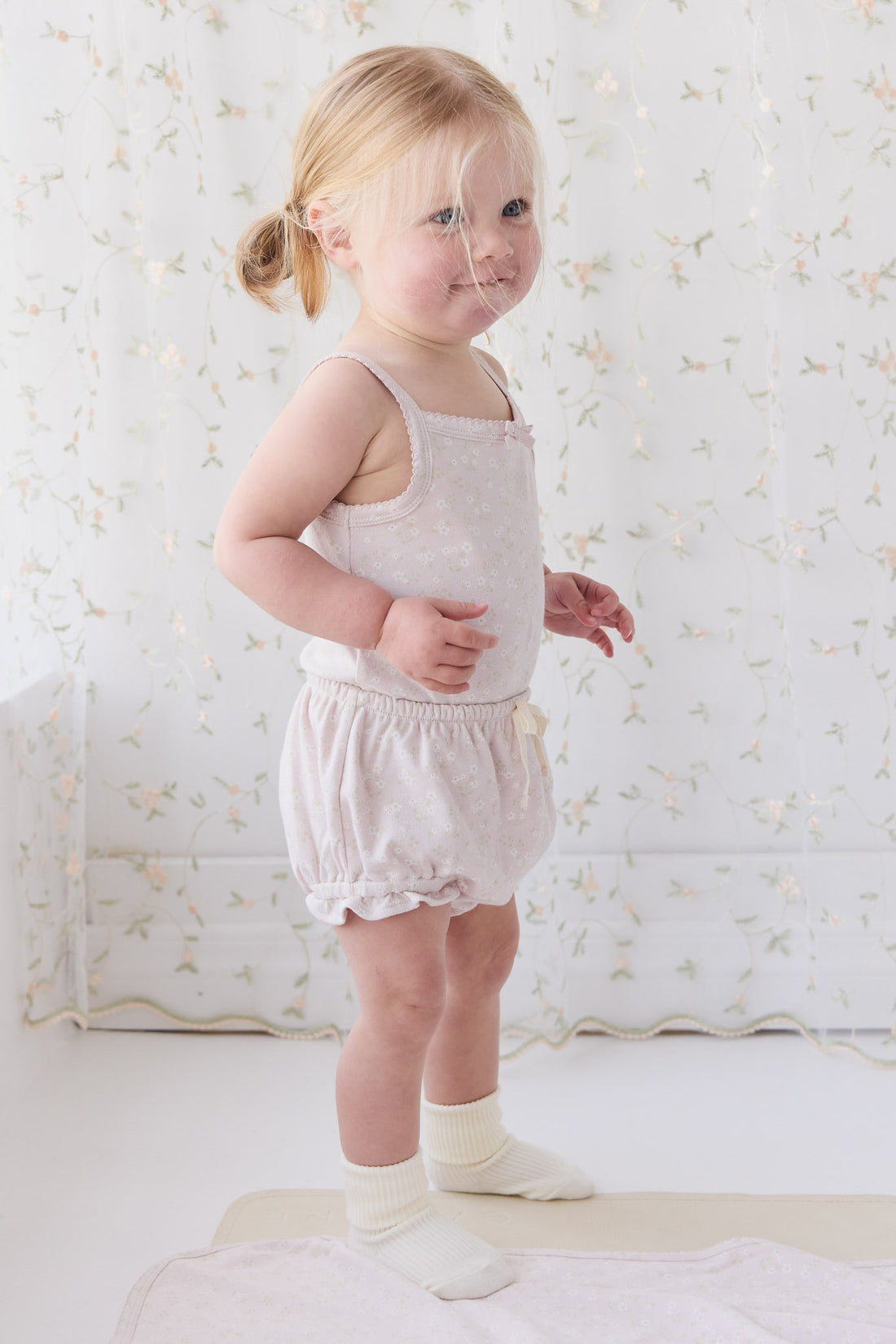 Organic Cotton Frill Bloomer - Addie Lilac Childrens Bloomer from Jamie Kay NZ