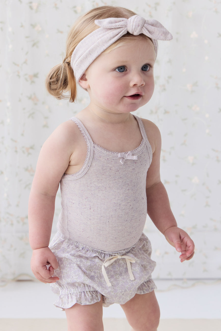 Organic Cotton Frill Bloomer - Chloe Lavender Childrens Bloomer from Jamie Kay NZ