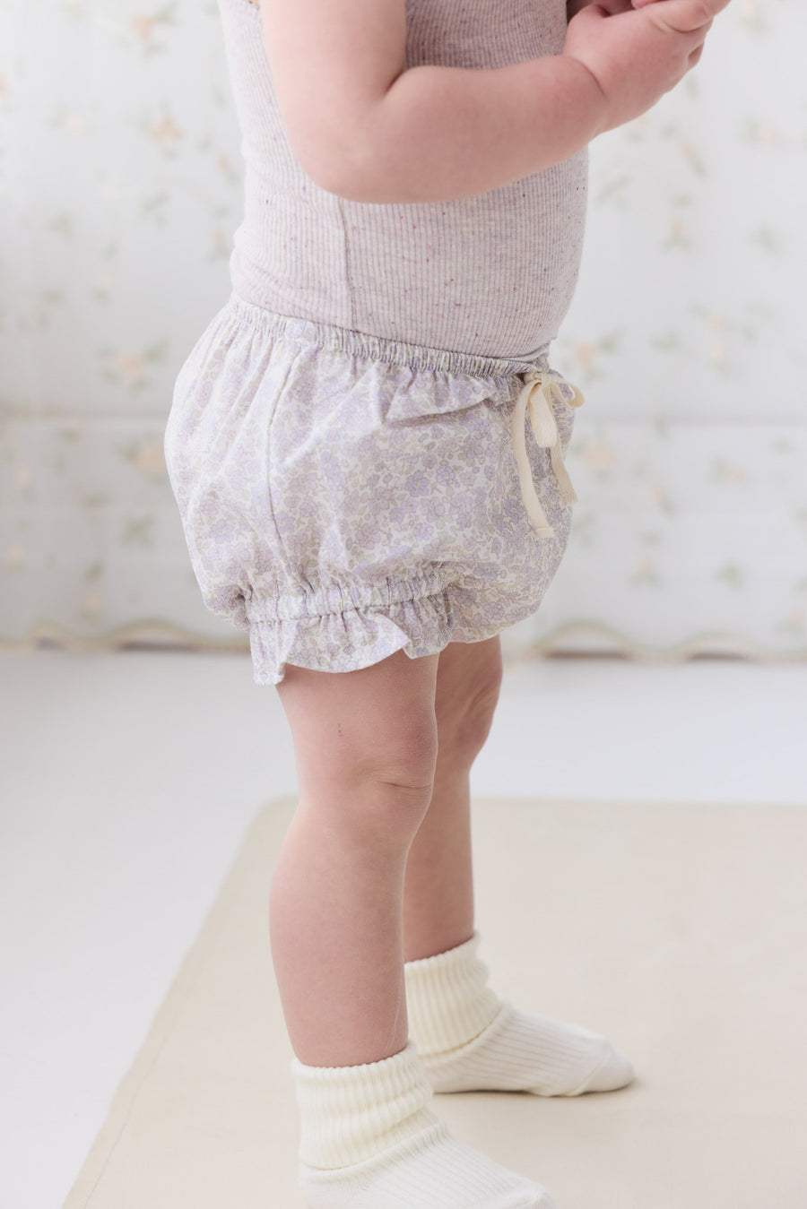 Organic Cotton Frill Bloomer - Chloe Lavender Childrens Bloomer from Jamie Kay NZ