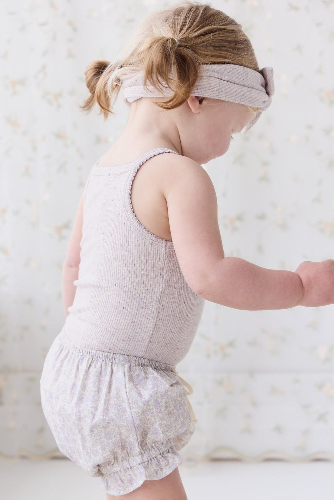 Organic Cotton Frill Bloomer - Chloe Lavender Childrens Bloomer from Jamie Kay NZ