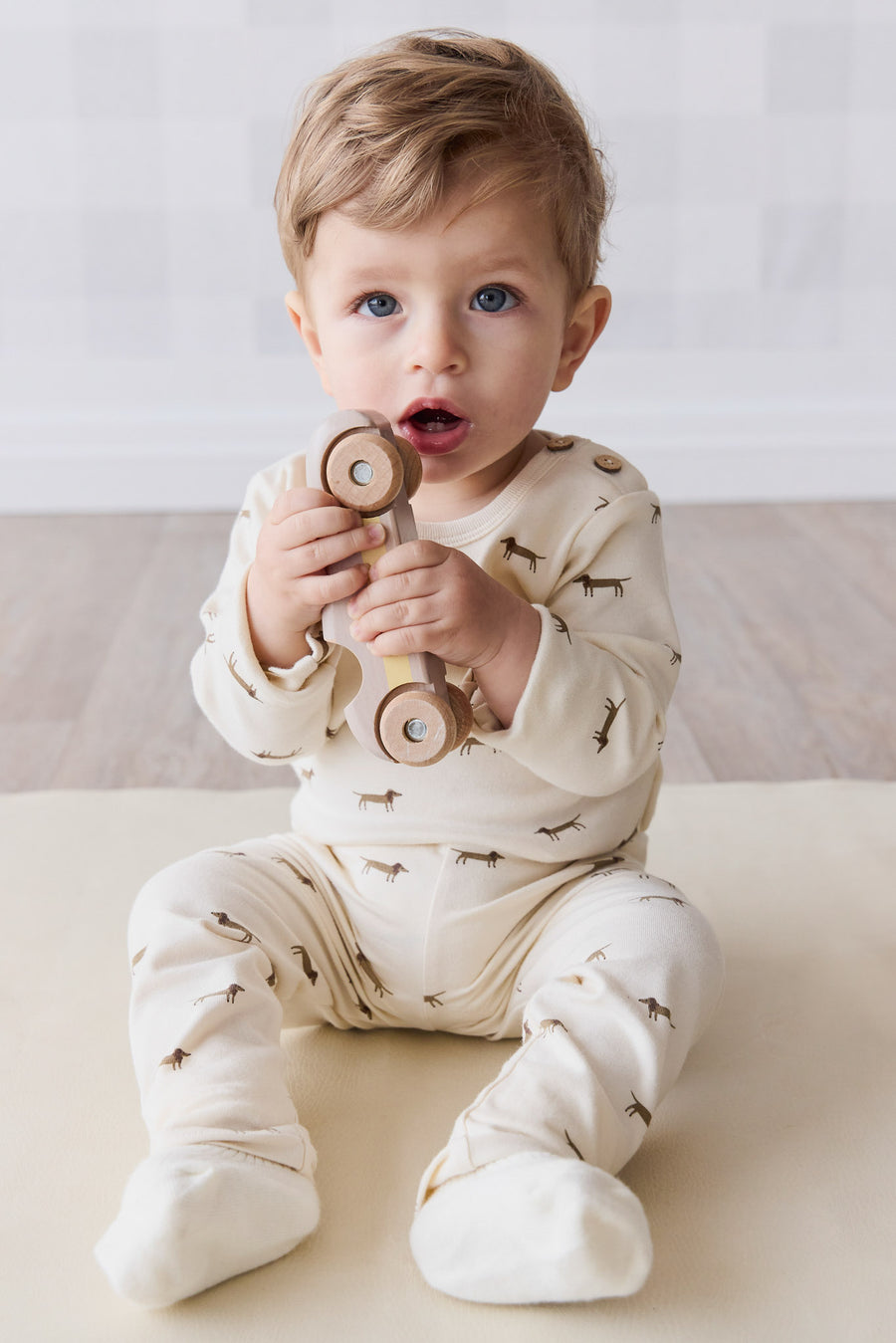 Organic Cotton Fernley Bodysuit - Cosy Basil Cloud Childrens Bodysuit from Jamie Kay NZ