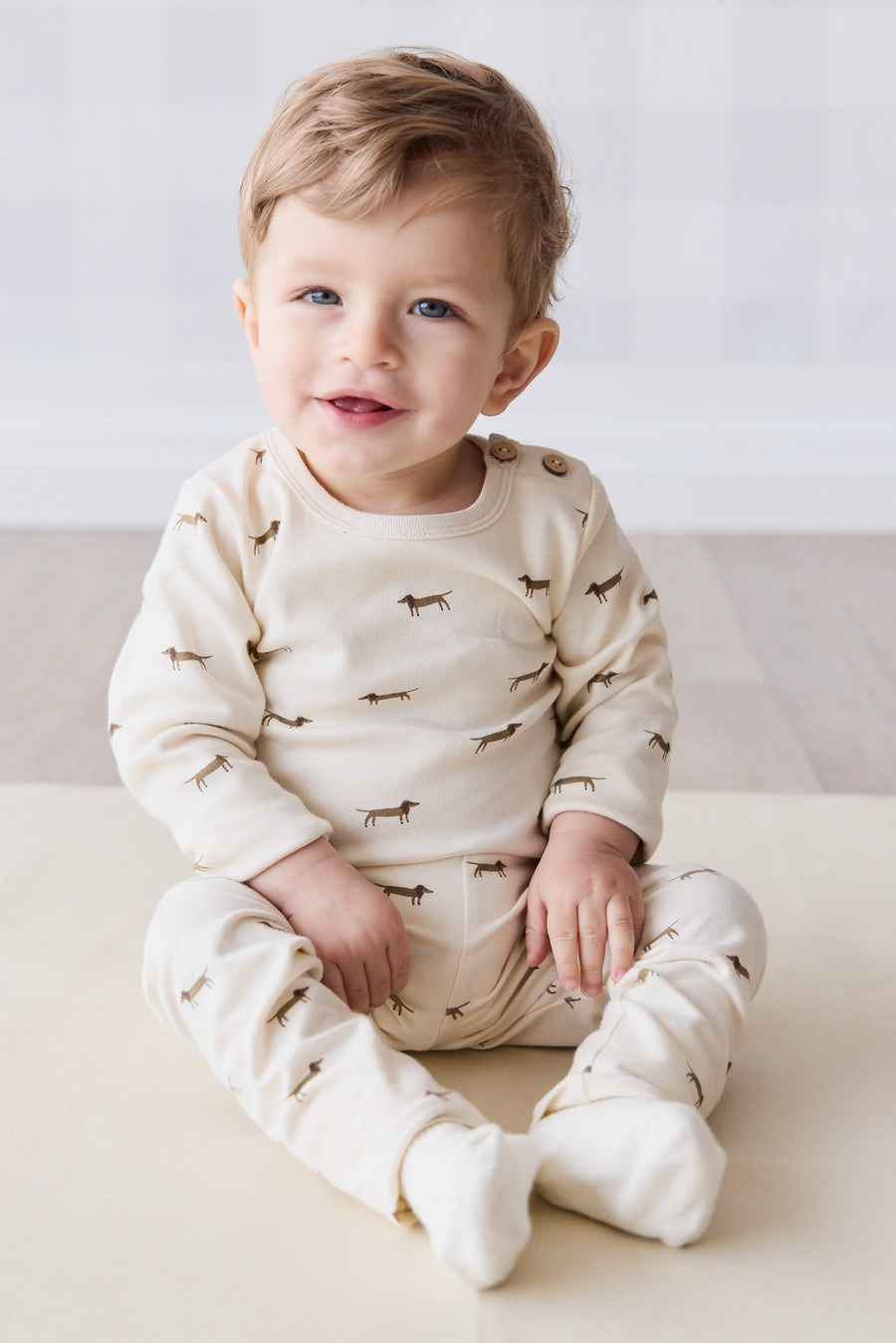 Organic Cotton Fernley Bodysuit - Cosy Basil Cloud Childrens Bodysuit from Jamie Kay NZ