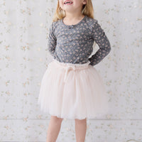 Organic Cotton Long Sleeve Top - Rosalie Floral Lava Childrens Top from Jamie Kay NZ