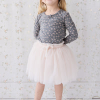 Organic Cotton Long Sleeve Top - Rosalie Floral Lava Childrens Top from Jamie Kay NZ