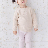 Organic Cotton Fine Rib Legging - Tulip Fleck Childrens Legging from Jamie Kay NZ