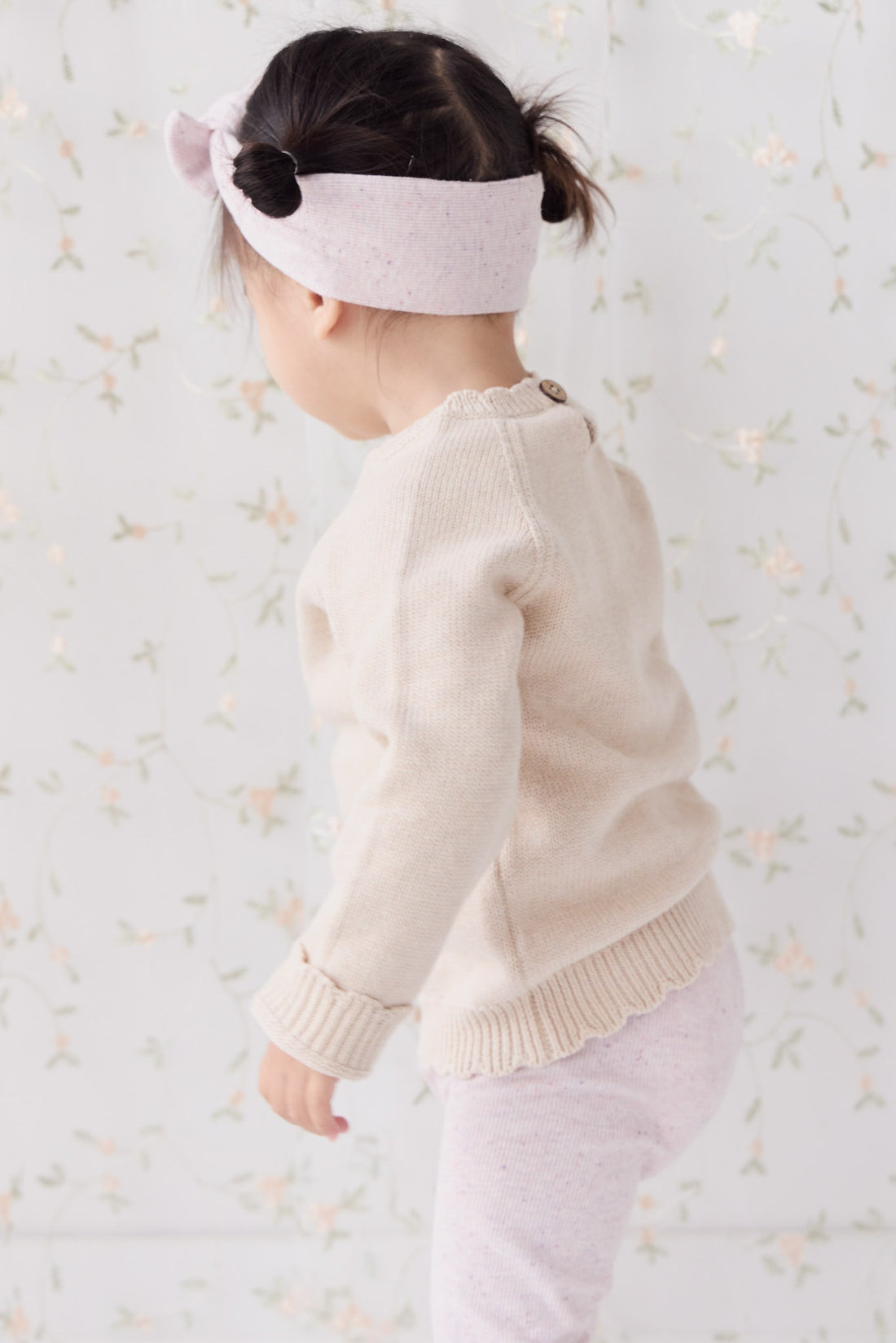 Audrey Knitted Jumper - Oatmeal Marle Childrens Jumper from Jamie Kay NZ