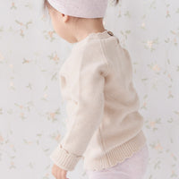 Audrey Knitted Jumper - Oatmeal Marle Childrens Jumper from Jamie Kay NZ