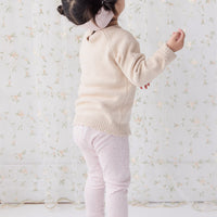 Organic Cotton Fine Rib Legging - Tulip Fleck Childrens Legging from Jamie Kay NZ