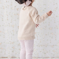 Organic Cotton Fine Rib Legging - Tulip Fleck Childrens Legging from Jamie Kay NZ