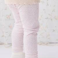 Organic Cotton Fine Rib Legging - Tulip Fleck Childrens Legging from Jamie Kay NZ