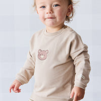 Organic Cotton Damien Sweatshirt - Fawn Bear Childrens Top from Jamie Kay NZ