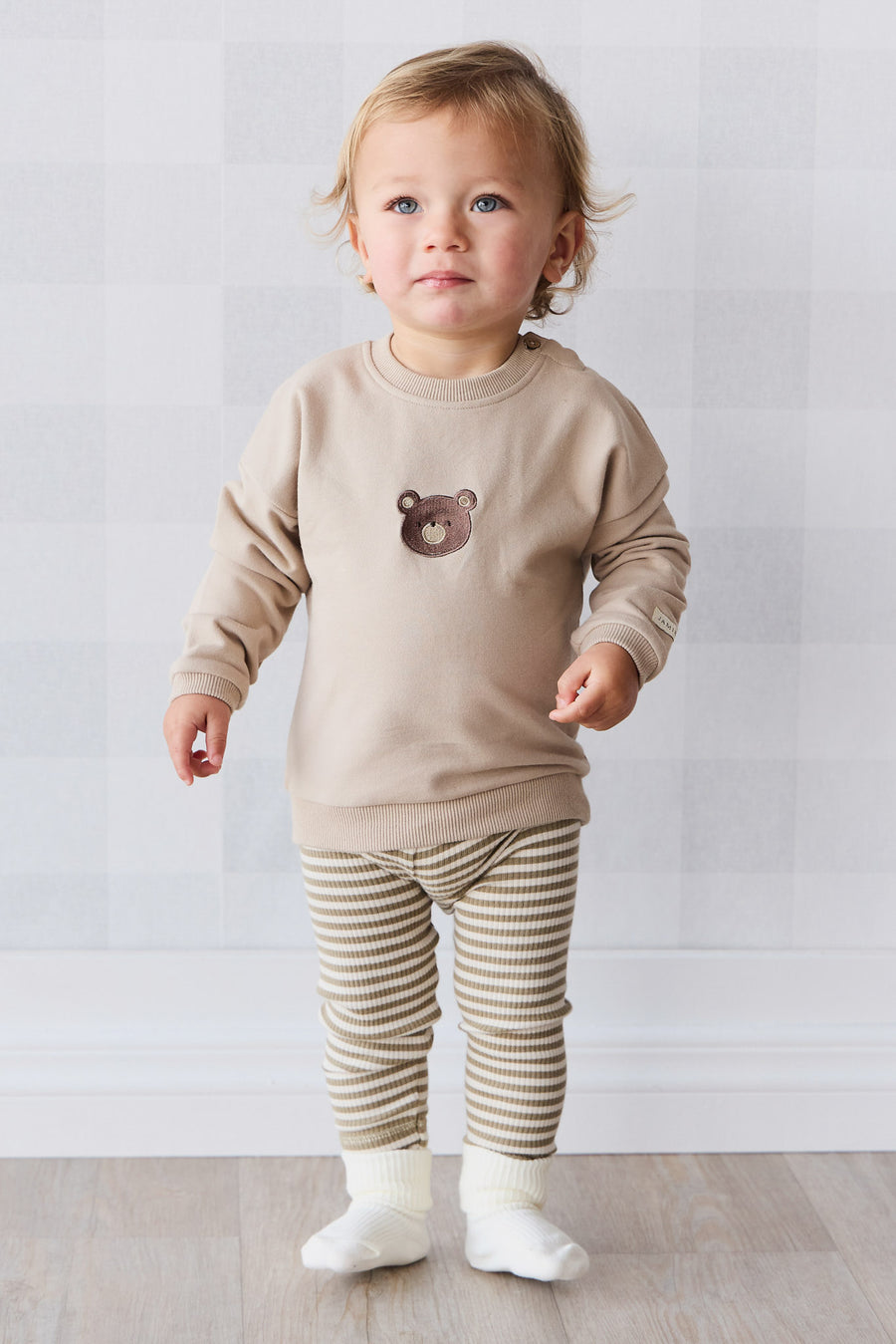 Organic Cotton Damien Sweatshirt - Fawn Bear Childrens Top from Jamie Kay NZ