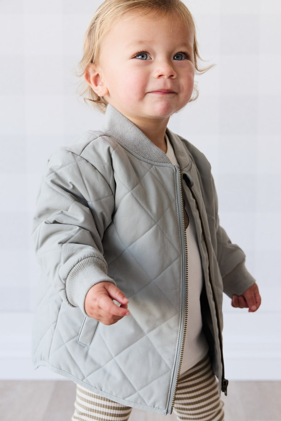 Harley Bomber Jacket - Sage Childrens Jacket from Jamie Kay NZ