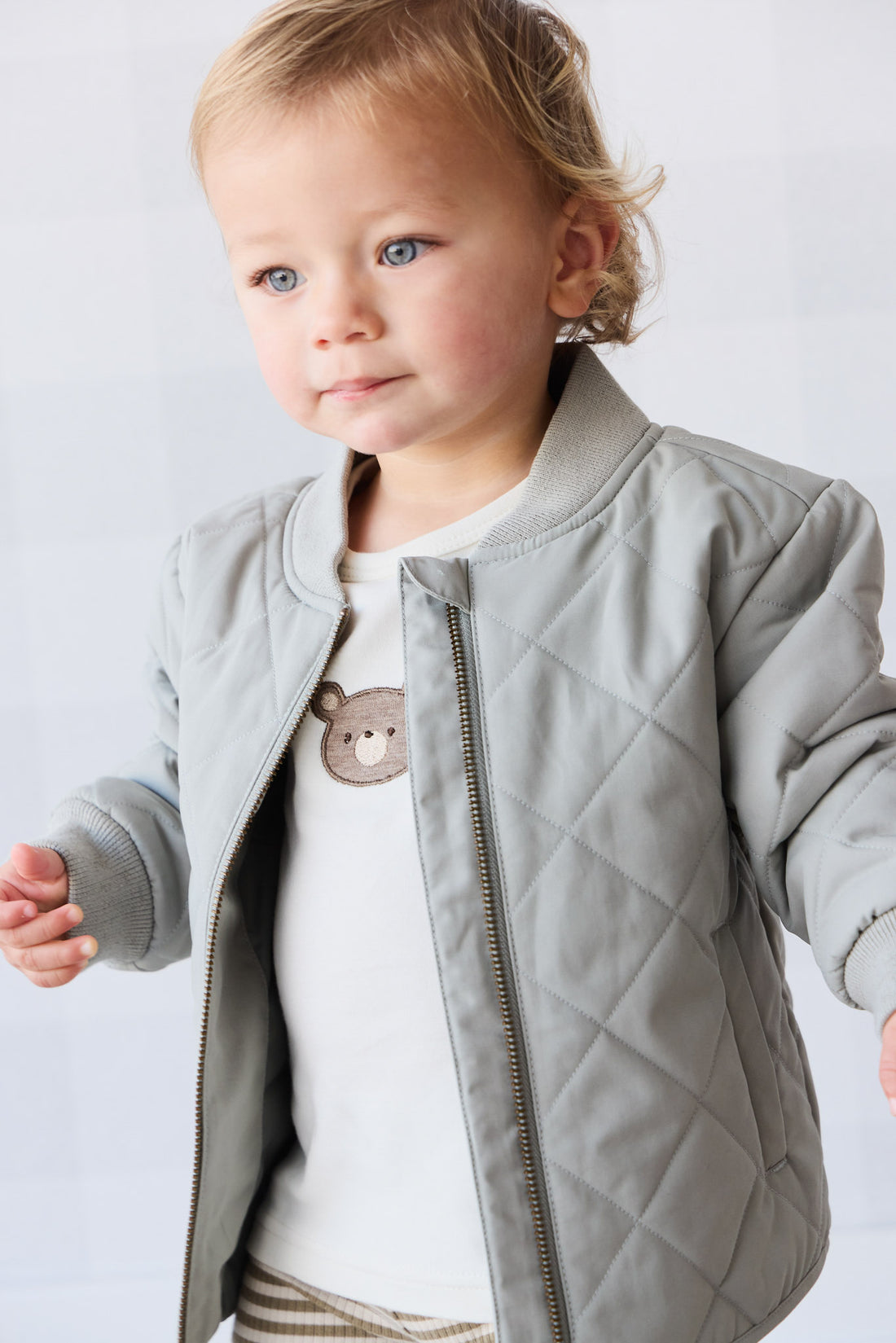 Harley Bomber Jacket - Sage Childrens Jacket from Jamie Kay NZ