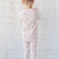 Organic Cotton Atlas Long Sleeve Pyjama Set - Berry Cream Adaline Berries Childrens Pyjama from Jamie Kay NZ