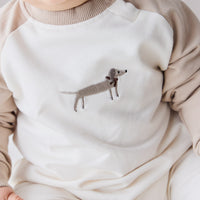 Organic Cotton Tao Sweatshirt Onepiece - Cosy Basil Fawn Childrens Onepiece from Jamie Kay NZ