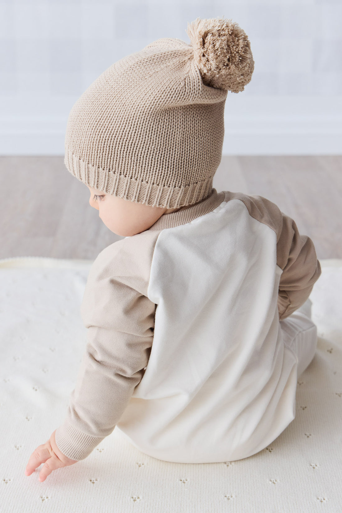 Organic Cotton Tao Sweatshirt Onepiece - Cosy Basil Fawn Childrens Onepiece from Jamie Kay NZ