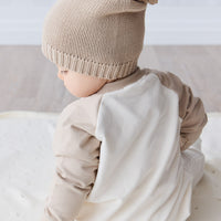 Organic Cotton Tao Sweatshirt Onepiece - Cosy Basil Fawn Childrens Onepiece from Jamie Kay NZ