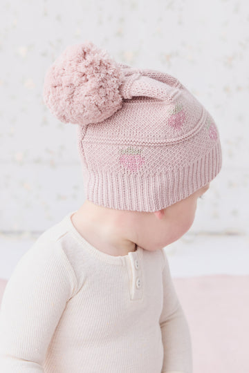 Juliette Beanie - Strawberry Childrens Hat from Jamie Kay NZ