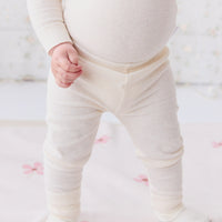 Organic Cotton Fine Rib Long Sleeve Bodysuit - Lily Fleck Childrens Bodysuit from Jamie Kay NZ