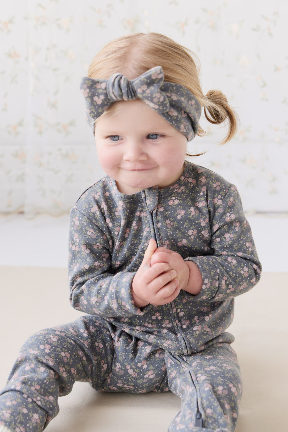 Organic Cotton Frankie Onepiece - Rosalie Floral Lava Childrens Onepiece from Jamie Kay NZ