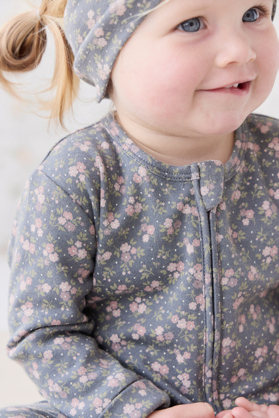 Organic Cotton Frankie Onepiece - Rosalie Floral Lava Childrens Onepiece from Jamie Kay NZ