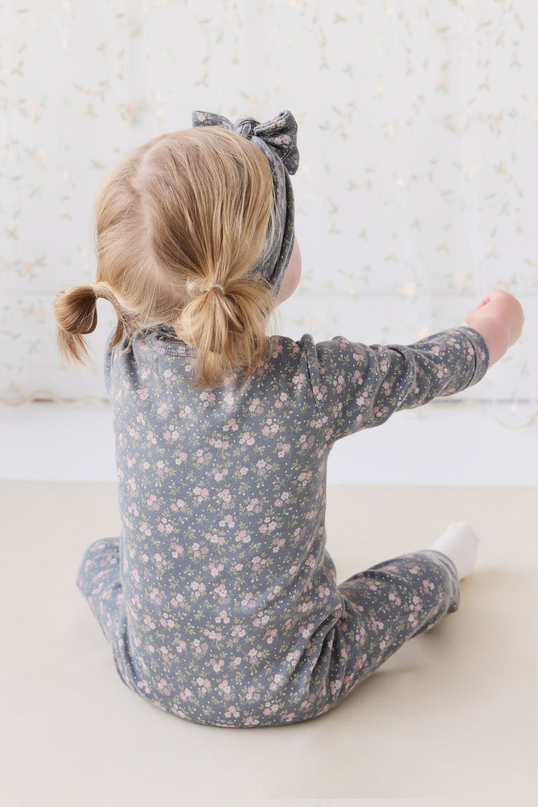 Organic Cotton Frankie Onepiece - Rosalie Floral Lava Childrens Onepiece from Jamie Kay NZ