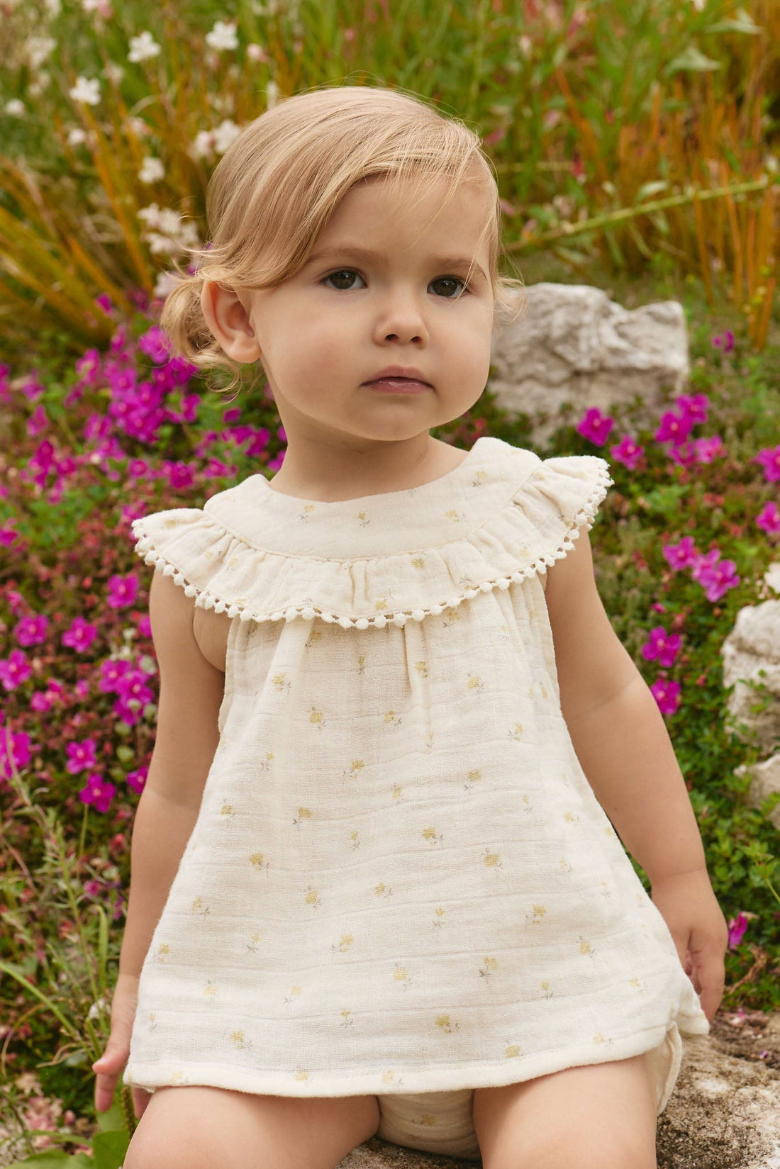 Organic Cotton Muslin Annalise Top - Vintage Ditsy Childrens Top from Jamie Kay NZ