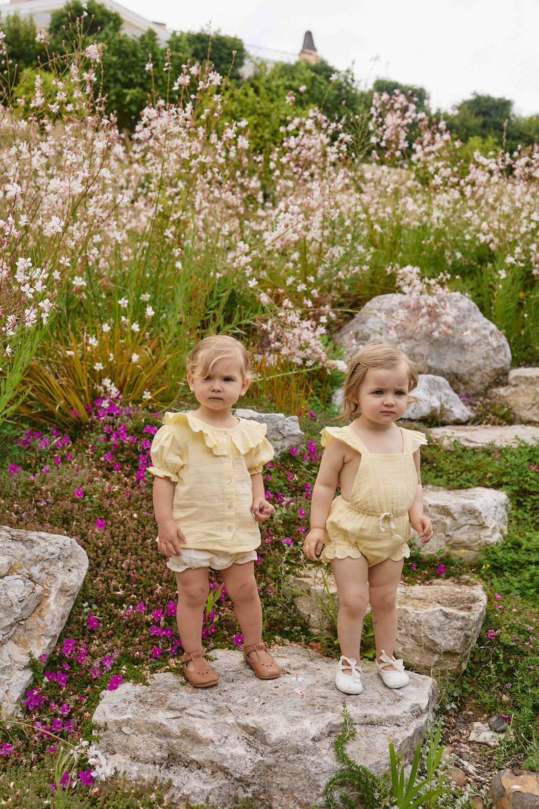 Organic Cotton Muslin Luciana Playsuit - Sunshine Childrens Playsuit from Jamie Kay NZ
