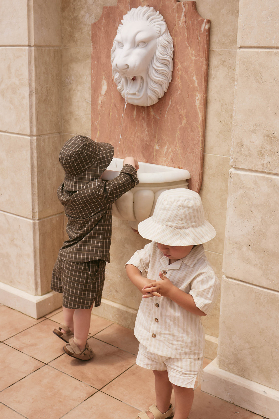 Organic Cotton Isaiah Shirt - Variegated Grid Tarmac Childrens Shirt from Jamie Kay NZ