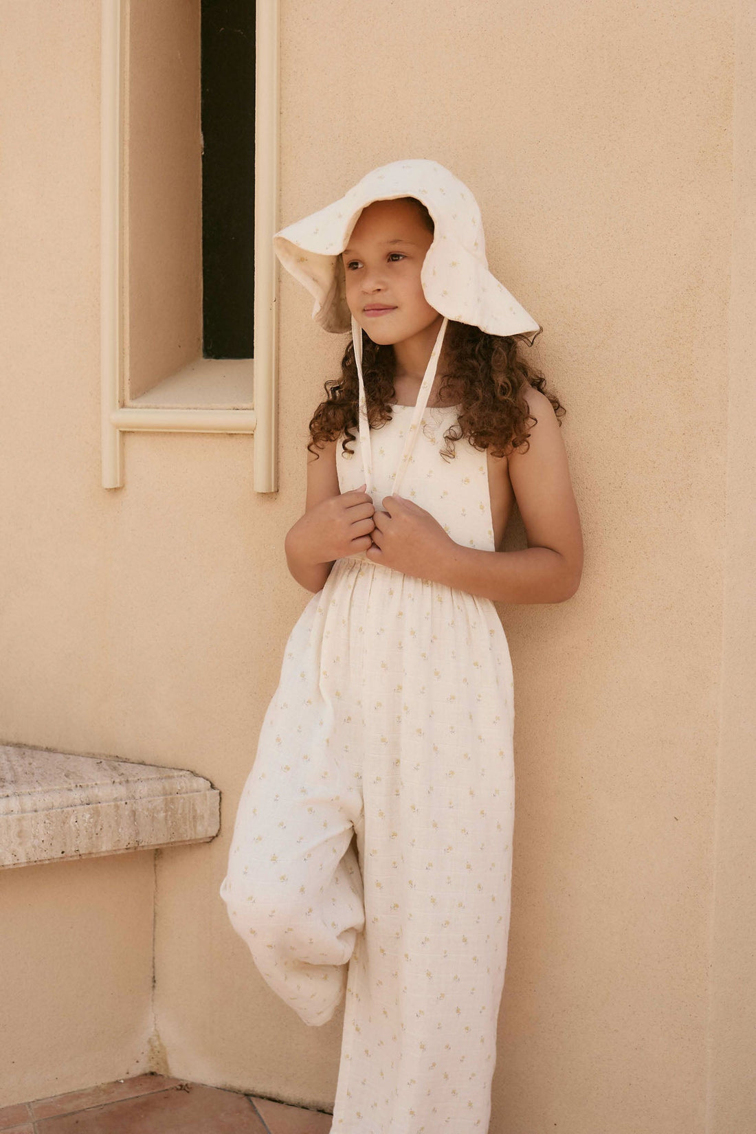 Organic Cotton Muslin Lana Jumpsuit - Vintage Ditsy Childrens Jumpsuit from Jamie Kay NZ
