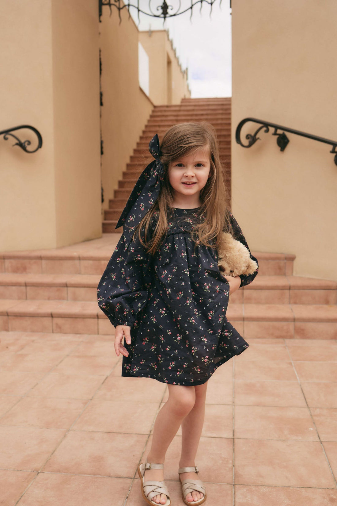 Organic Cotton Amira Dress - Bianca Noir Childrens Dress from Jamie Kay NZ